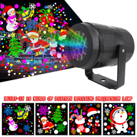 Lampe de projection laser LED de Noël RVB à 16 motifs Projecteur de flocon de neige pour l'éclairage extérieur des vacances Décoration de Noël