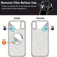 3/2/1 Set Casing Ponsel Magnetik Transparan TPU Mewah untuk 18/17 Pro Max/17 Matte Pelindung Lensa Kamera
