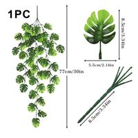 Plante grimpante artificielle de haute qualité en forme de feuille de Monstera, 69 mailles, fausse verdure pour décoration murale suspendue