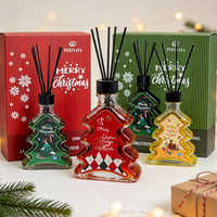 Coffret Cadeau de Noël Luxe – Diffuseur d'Arômes à Bâtonnets en Fibre, 200 ml, Huile Essentielle Sans Alcool, Longue Durée, pour Noël