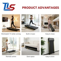 Equipo de Fitness para Uso Doméstico, Caminadora Plegable con Pantalla LED e Inclinación para Debajo del Escritorio