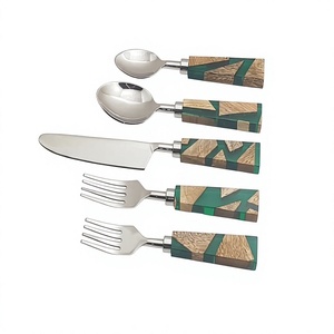 New Best Design Resin/Wood Wholesale Stainless Steel Flatware Set of 5 Pcs Indian Manufacturer Quality Product Handicrafts Item - Product Image 1