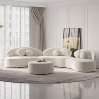 MOONTOP Canapé modulable incurvé crème de luxe pour espaces contemporains Canapé modulaire moderne