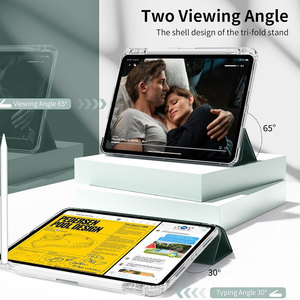 Étui à trois volets Laudtec pour iPad Pro 11 avec emplacement pour stylet, pare-chocs en TPU + PC, réveil/veille automatique, double angle, protection contre les chutes - Product Image 4