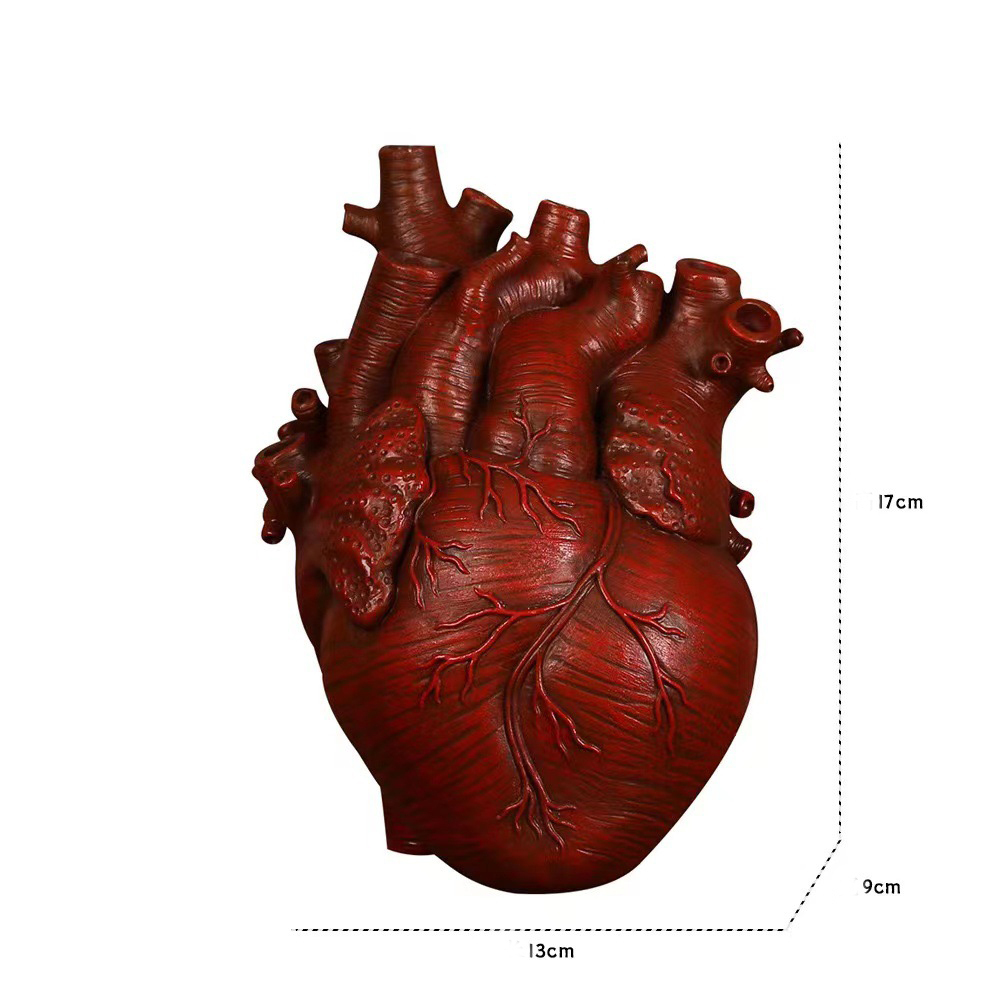 Piccolo vaso da fiori a forma di cuore, rosso