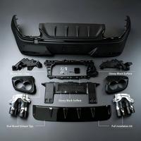 Kit de diffuseur arrière style GLC43 pour GLC Coupé X254 2024+, embouts d'échappement ronds quadruples, ajustement OEM, noir brillant PP
