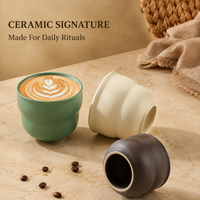 Ensemble tasse et soucoupe en porcelaine céramique, design moderne et luxueux, compatible lave-vaisselle, pour programmes de boissons en restaurant, commande en gros