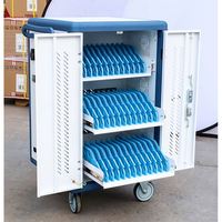 Cadre en alliage d'aluminium 36 voies PAD Double ouverture Porte en fer PC Tablet Charging Trolley for School