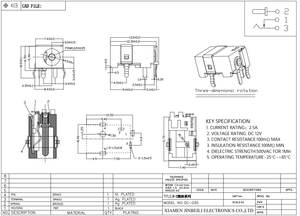 Fabrication DC-030 <span class=keywords><strong>prise</strong></span> d'alimentation CC 1.7mm à travers le trou <span class=keywords><strong>prise</strong></span> CC à angle droit - Product Image 6