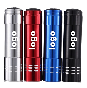 9 LED Mini Aluminum Flashlight Torch with Lanyard AAA Battery Not Included Multicolor for Camping Hiking Hunting Fishing