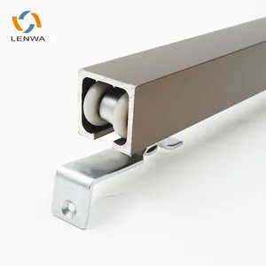 Fabricante Lenwa puerta corredera de aluminio sistema de carril colgante de rodillos y colgando puerta corredera carril