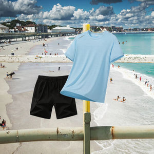 Conjunto Deportivo Casual de Verano 2025 para Hombre, Camiseta Transpirable de Manga Corta, Pantalones Cortos Holgados, Tejido de Punto - Product Image 3