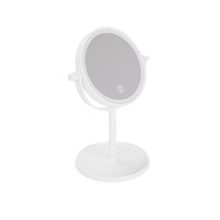 Support personnalisé à 360 degrés miroir de courtoisie rond en acrylique éclairé miroir de beauté de bureau avec Led
