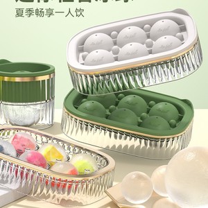 Molde para bolas de hielo de silicona redondo de 6 compartimentos con tapa de fácil desmolde para bebidas y cócteles - Product Image 4
