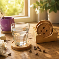 Sous-verres en bois faits à la main, résistants à la chaleur, de forme irrégulière, avec support, écologiques, pour la maison et la cuisine