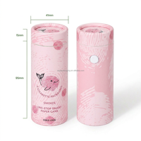 Tube en papier cylindrique personnalisé pour cartouche d'huile 1g, avec fermeture à bouton et sécurité enfant, pour dispensaires et usage artisanal