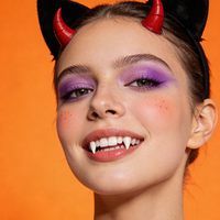 Best-seller : Dents de vampire lumineuses vertes, crocs fantaisie amusants pour déguisement, Halloween, jeu de rôle et décoration