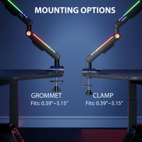 Soporte de Escritorio Ajustable para Monitor de Juegos LED RGB, Soporta 9 kg, Ideal para Salas de Streaming y Configuraciones de PC