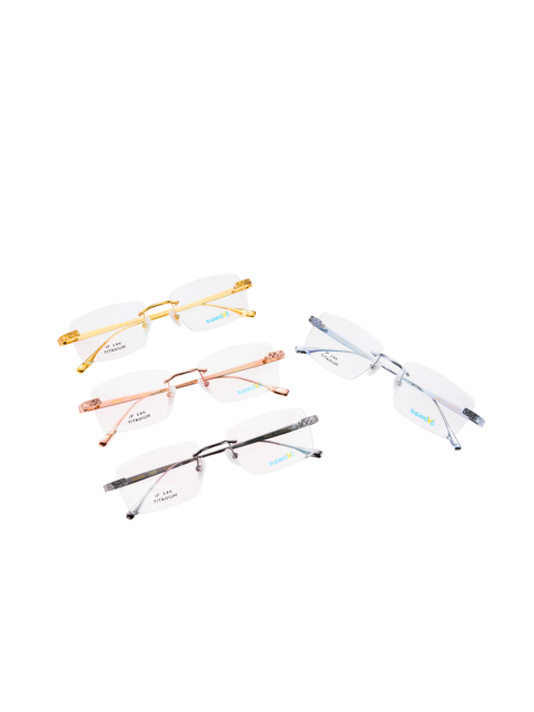 Superovo New Fashion Design Custom Logo Unisex Luxury Oval Eyeglass Frames 18K Gold Titanium Lightweight Rimless Print Daily All