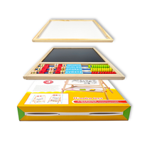 Tablero de escritura de dibujo de doble cara, reloj de alfabeto multifuncional, cuentas de conteo, juguetes educativos de aprendizaje para niños y niñas
