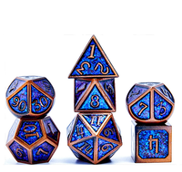 Ensembles de dés en métal mdn de 7 pièces de haute qualité en gros polyèdre en alliage de zinc pour les jeux D & D