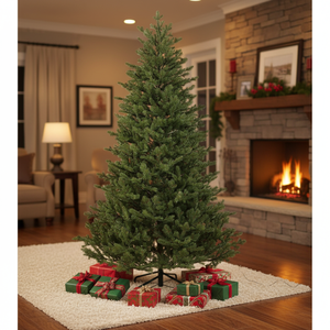 Meilleures ventes d'usine, arbre de Noël LED blanc chaud en PVC/PE de 210 cm de haute qualité avec base de support pour une utilisation en intérieur - Product Image 1