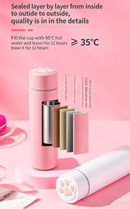 Nouvelle conception de bouteille d'eau en acier inoxydable, bouteille isotherme avec logo personnalisé, tasse isotherme, gourde isolée, bouteilles d'eau isolées - Product Image 4