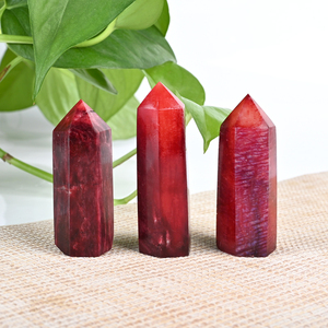 Vente en gros de baguettes de pierre de lune rouge naturelle, pointes de quartz de guérison, décorations en cristal pour l'artisanat et la décoration intérieure - Product Image 3