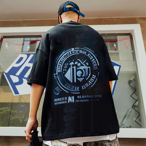 <span class=keywords><strong>เสื้อ</strong></span>ยืดแขนสั้นลายสตรีทแบบยุโรปและสหรัฐอเมริกาเสื้อยืดทรงหลวมสำหรับผู้ชายเทรนด์ขนาดใหญ่ใส่สบาย - Product Image 5