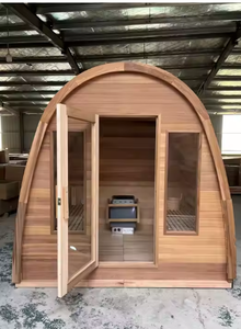 Sauna extérieur moderne HELIUS avec panneau de commande informatique, en bois de cèdre rouge massif, capacité 4 personnes, pour villa et jardin. - Product Image 5