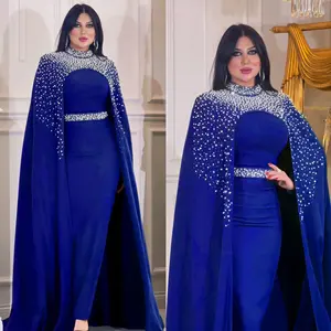 Vestido de festa luxuoso Dubai plus size Bodycon de sereia vestido maxi elegante vestido de noite de casamento africano Abaya Dubai 2024 lantejoulas Abaya
