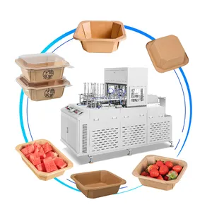 Machines de fabrication de montage de boîtes à lunch en papier kraft automatique Machine de fabrication de boîtes à emporter pour fast-food