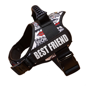 <span class=keywords><strong>Harness</strong></span> Anjing Mewah WAOPET, Tali Nilon Besar, Vest, Motif Geometris Multiwarna, Reflektif, dengan Gesper - Product Image 3