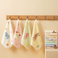 Serviette carrée en polaire corail pour enfant, écologique, réutilisable, douce pour la peau, pour usage domestique, bavoirs et lingettes pour le visage/bouche imprimés de dessins animés
