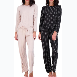 Nouvelle Offres Spéciales ensemble de pyjama pour femmes personnalisé à manches longues sans poche bambou coton vêtements de détente femmes ensembles - Product Image 1