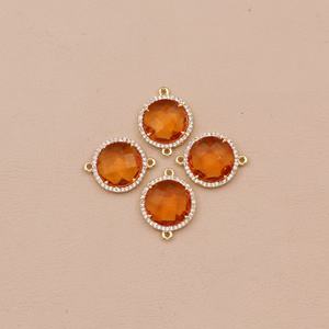 Conectores de joyería hechos a mano, joyería amarilla de citrino, GEMA, clavija chapada en oro, doble gancho, accesorios de conectores al por mayor - Product Image 1