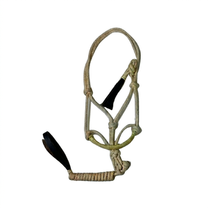 Cuerda de PP Personalizada para Caballos, Trenzado de Cuero Crudo con Pelo de Caballo Real, Hecho a Mano, Cómodo para Montar, Embalaje Transparente - Product Image 1