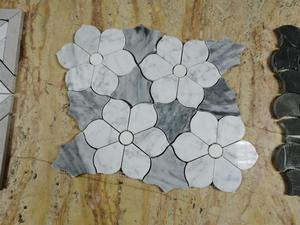 <span class=keywords><strong>Carrera</strong></span> Thassos-mosaico de mármol blanco pulido, diseño de mosaico de margaritas y flores - Product Image 5