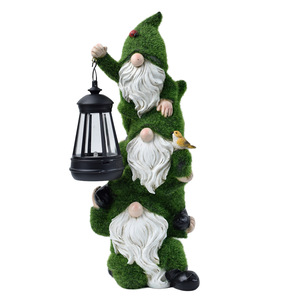 新款户外太阳能花园装饰品跨境植绒仙女树脂灯笼环保美式风格适用于庭院阳台 - Product Image 5