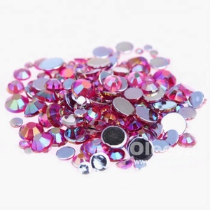 Strass acrylique non thermocollant Oleeya Factory en gros, forme ronde, couleurs AB, 1,5 mm-10 mm, pour nail art - Product Image 3
