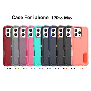 Funda Protectora 3 en 1 de TPU y PC con Soporte y Protección Total Anticaídas para <span class=keywords><strong>iPhone</strong></span> 17 Pro Max, 17 Air, 16, 15 Plus, 14, 13, 12, <span class=keywords><strong>11</strong></span> (Venta al Por Mayor) - Product Image 6