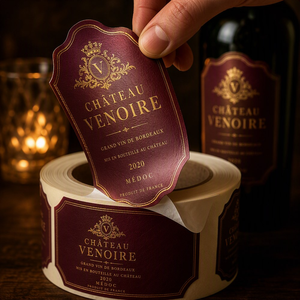 Etiquetas Personalizadas para Botellas de Vino, con Estampado en Plata/Oro, Papel de Arte de Lujo, Resistentes al Agua, Adhesivas en Rollo, con Capa Desprendible - Product Image 2