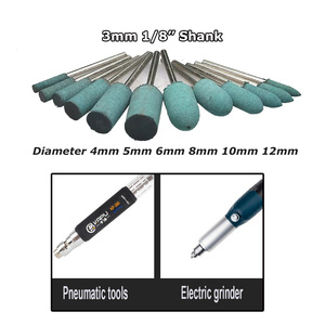 100 pièces/sac Têtes de ponçage à pointe montée en caoutchouc de 4-12 mm pour polissage de moules, outils rotatifs pour meuleuses à mortaise - Product Image 3