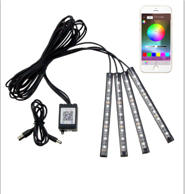 Car Led Interior Ambient Light App  Control Multiple Color Atmosphere Lamp Vehicle Ambient Light Interior  Light