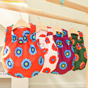Spring Summer <b>Pet</b> Suspenders Floral Dog Cat <b>Harness</b> Leashable Small Medium Size Skirt Style <b>Pet</b> Clothes Anhui Origin - Product Image 1
