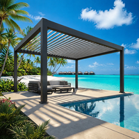 Pergola Bioclimatique Automatique en Aluminium avec Bande LED et Télécommande pour Balcon Extérieur, Jardin, Gazebo - Écologique et Moderne