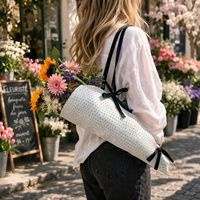Tas Kanvas Berpola Berlian dengan Logo Kustom, Dapat Digunakan Kembali, untuk Membawa Buket Bunga, Kemasan Bunga untuk Florist, Panen Kebun, Pernikahan, dan Pengemasan Bunga Lainnya