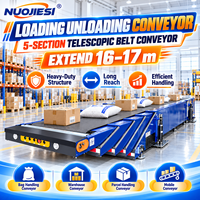 Convoyeur à bande télescopique de 16-17 m à 5 sections pour les opérations de distribution en entrepôt de grande taille – Fabrication de convoyeurs à rouleaux