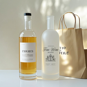 Color blanco y negro 375ml 500ml 750ml Botella de vidrio de aceite de oliva Licor vacío Vino <span class=keywords><strong>Whisky</strong></span> Tequila Gin Vodka Botella de vidrio - Product Image 4