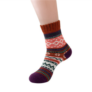Wholesale Wool <strong>Socks</strong> Lady Women Autumn and Winter Padded Plus Velvet Warm Barrel National Style Totem <strong>Socks</strong> Winter <strong>Socks</strong> - Product Image 2